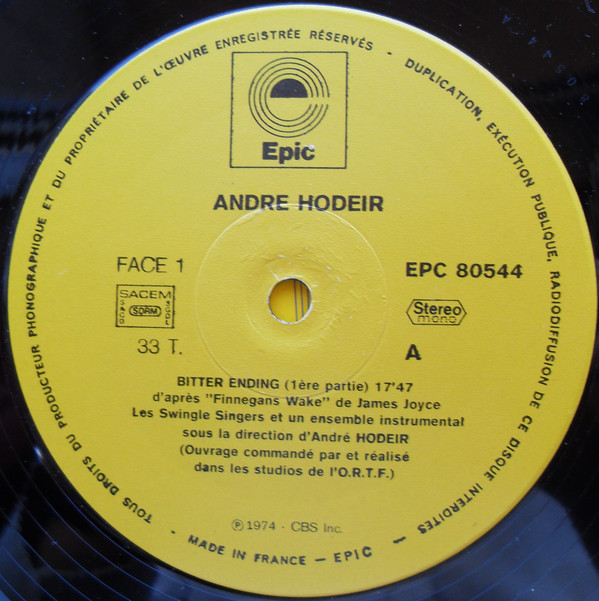 Album herunterladen André Hodeir, Les Swingle Singers - Bitter Ending