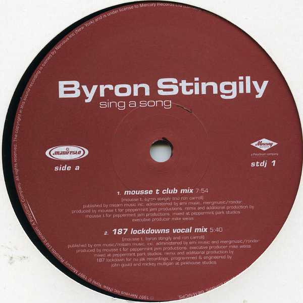 Byron Stingily – Sing A Song (1997, Vinyl) - Discogs