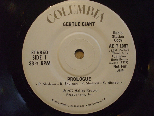Gentle Giant – Prologue / Working All Day / Three Friends (1972
