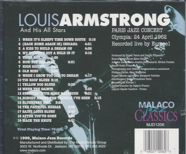 lataa albumi Louis Armstrong And His All Stars - Paris Jazz Concert Olympia 24 April 1962