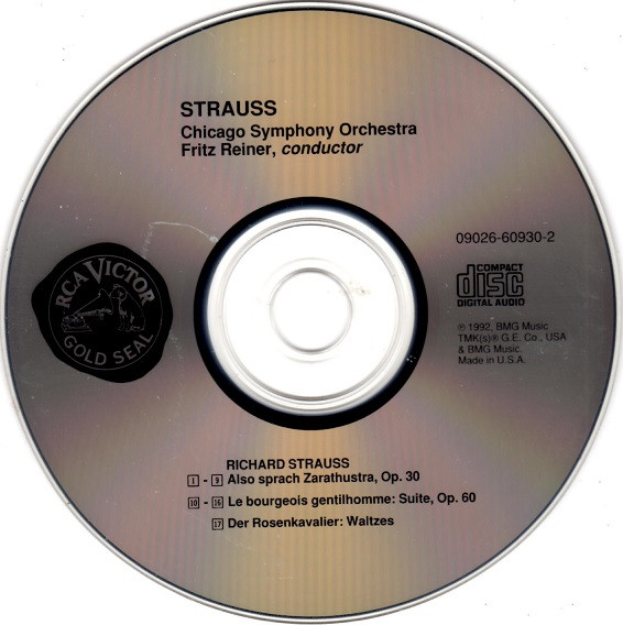 last ned album Richard Strauss Fritz Reiner, The Chicago Symphony Orchestra - Also Sprach Zarathustra Le Bourgeois Gentilhomme Suite Der Rosenkavalier Waltzes