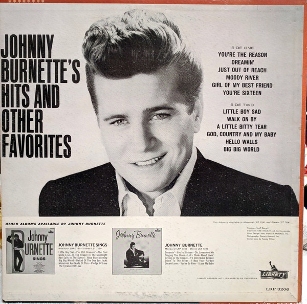 télécharger l'album Johnny Burnette - Johnny Burnettes Hits And Other Favorites