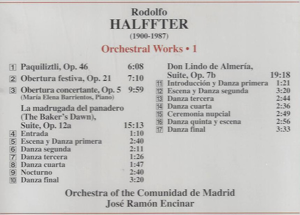 lataa albumi Rodolfo Halffter Orchestra Of The Comunidad De Madrid, José Ramón Encinar - Don Lindo De Almería Orchestral Works 1