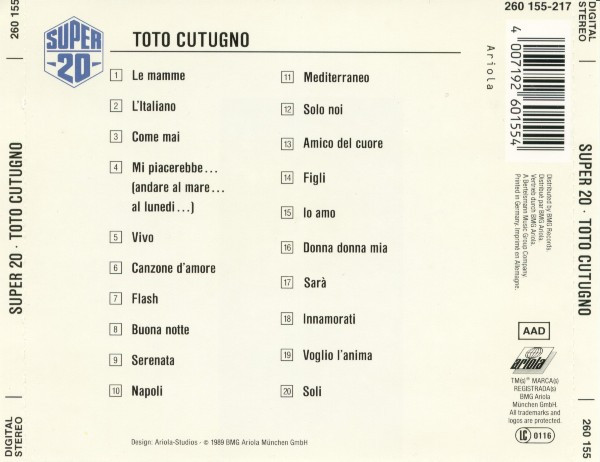 Toto Cutugno - Toto Cutugno, Releases