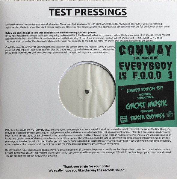 Conway The Machine – Everybody Is F.O.O.D. 3 (2019, Vinyl) - Discogs