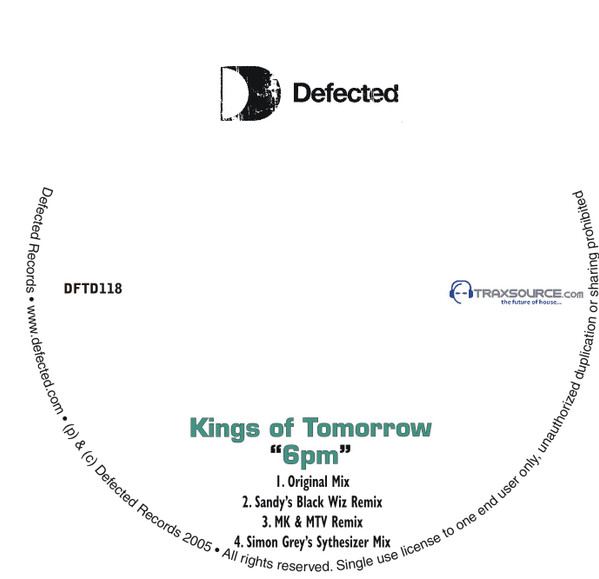 Kings Of Tomorrow 6PM 2005 Vinyl Discogs