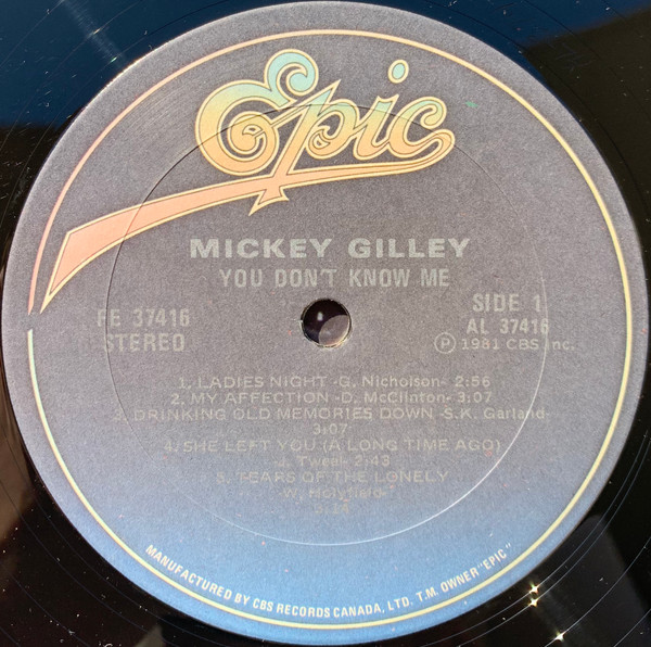 Mickey Gilley - You Don't Know Me | Epic (FE 37416) - 3