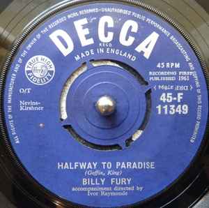 Billy Fury - Halfway To Paradise album cover