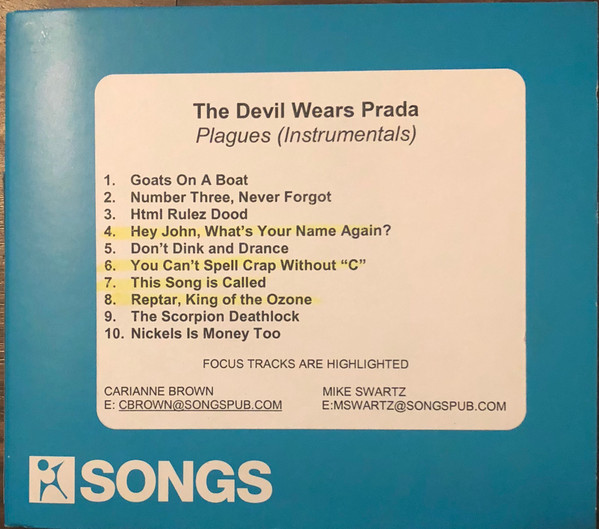 The Devil Wears Prada – Plagues (Instrumentals) (2007, CDr) - Discogs