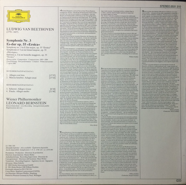 télécharger l'album Beethoven, Wiener Philharmoniker Leonard Bernstein - Symphonie No 3 Eroica