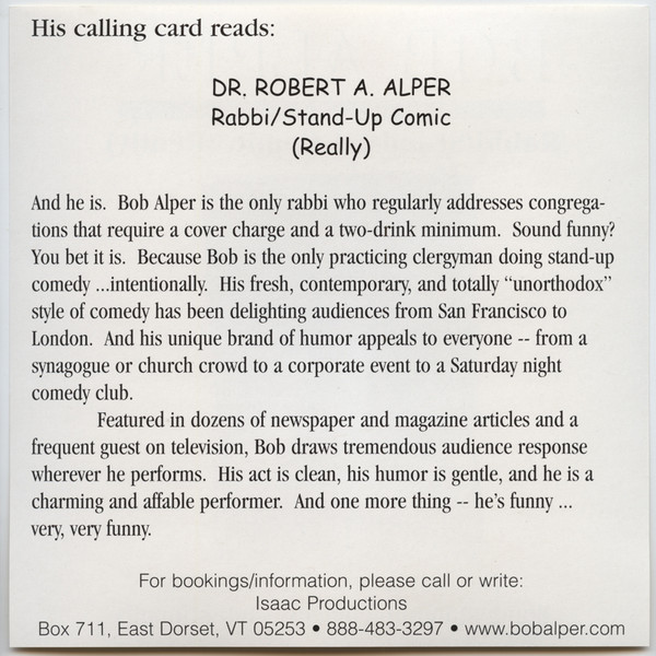 last ned album Bob Alper - RabbiStand Up Comic Really