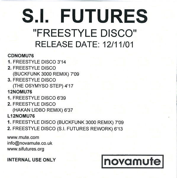 S.I. Futures - Freestyle Disco | Releases | Discogs