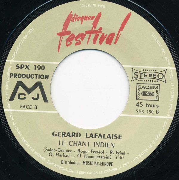 last ned album Gerard Lafalaise - Indian Love Call Chant Indien