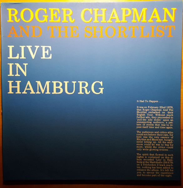 Roger Chapman And The Shortlist - Live In Hamburg | Releases | Discogs