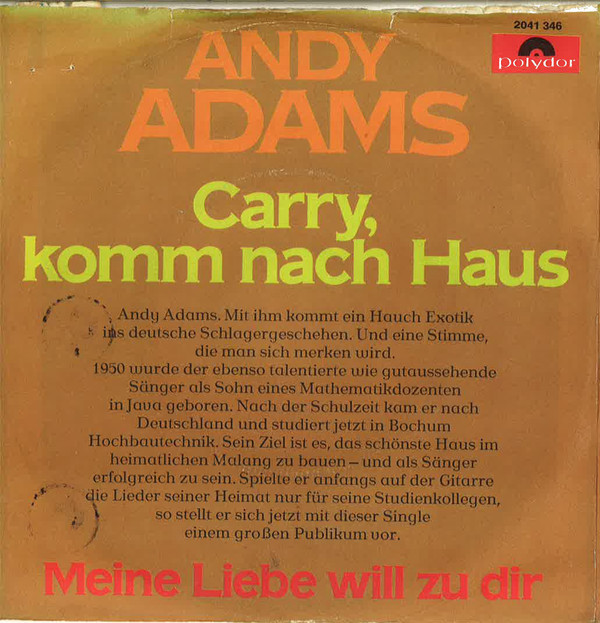 lataa albumi Andy Adams - Carry Komm Nach Haus