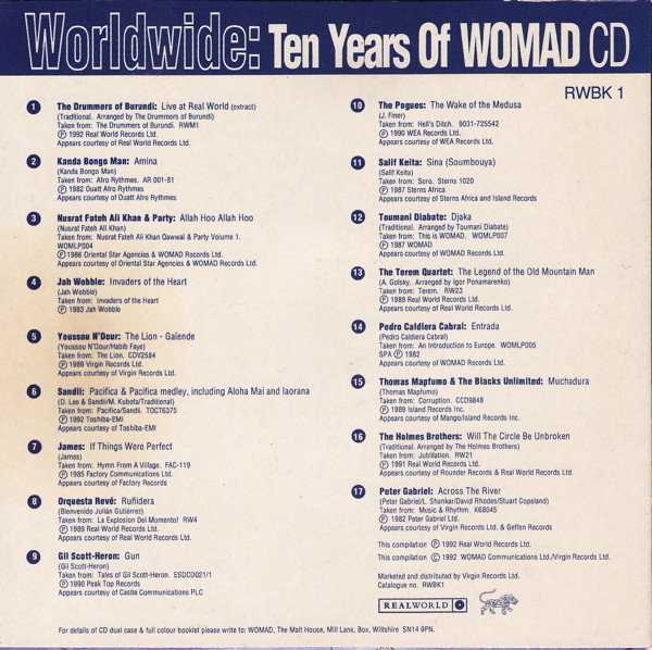 last ned album Various - Worldwide Ten Years Of WOMAD CD