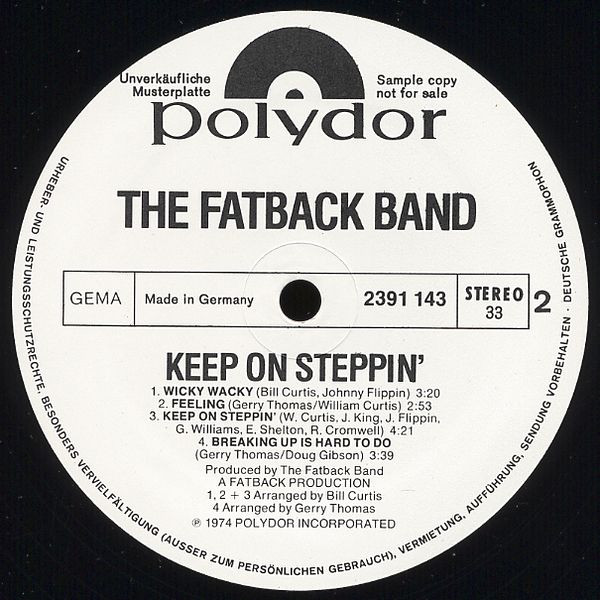 The Fatback Band – Keep On Steppin' (1974, Vinyl) - Discogs