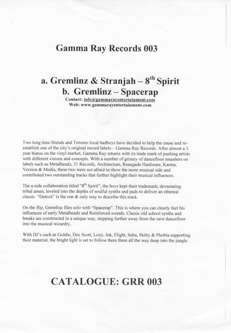 last ned album Gremlinz & Stranjah Gremlinz - 8th Spirit Spacerap
