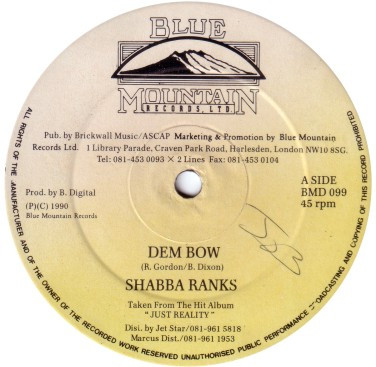 Shabba Ranks – Dem Bow (1990, Vinyl) - Discogs