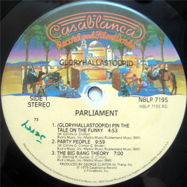 Parliament - GloryHallaStoopid (Pin The Tale On The Funky) | Casablanca (NBLP 7195) - 7