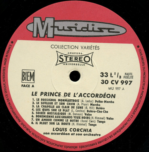 Album herunterladen Louis Corchia Son Accordéon Et Son Orchestre - Le Prince De Laccordéon
