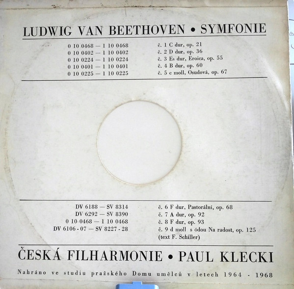 télécharger l'album Ludwig van Beethoven Česká Filharmonie Paul Kletzki - Symfonie
