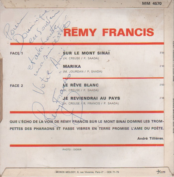 lataa albumi Rémy Francis - Sur Le Mont Sinaï