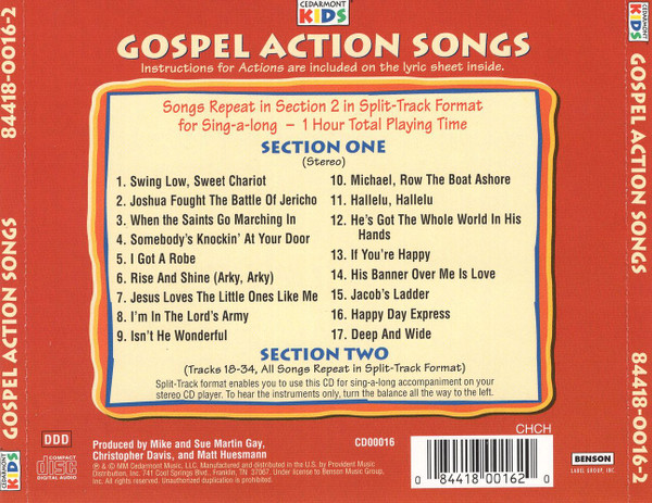 Cedarmont Kids Gospel Action Songs CD Discogs