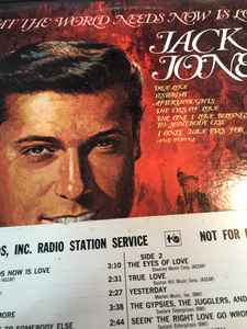 Jack Jones What the World Needs Now Is Love LP Vinyl Record/ We Combine Ship