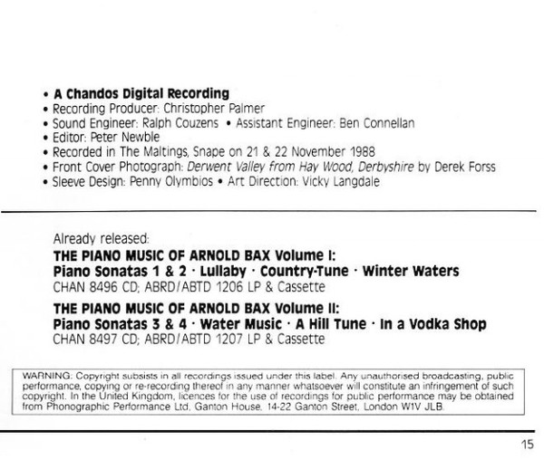 lataa albumi Arnold Bax, Eric Parkin - The Piano Music of Arnold Bax Volume 3