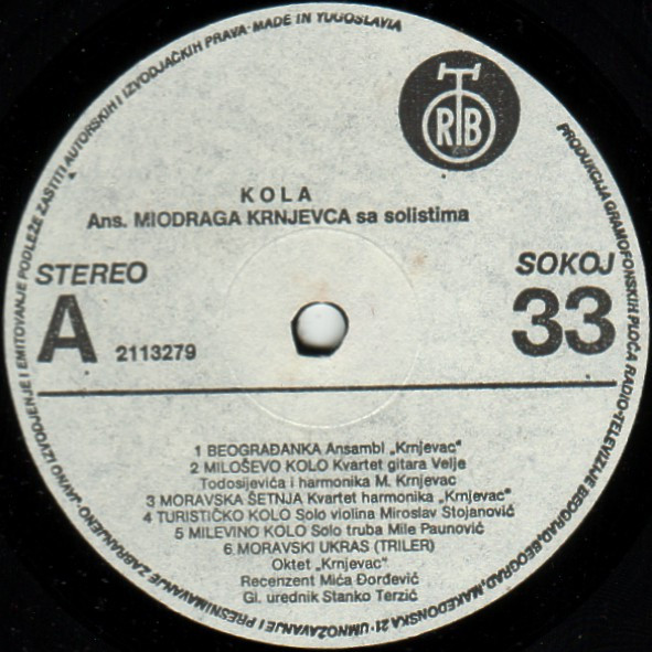 télécharger l'album Ansambl Miodraga Krnjevca Sa Solistima - Kola