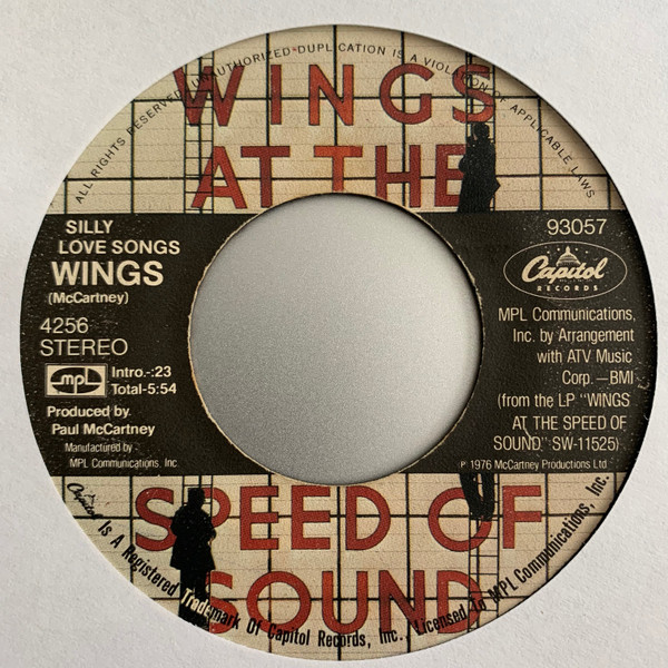 Wings – Silly Love Songs / Cook Of The House (1976, Pitman, Vinyl
