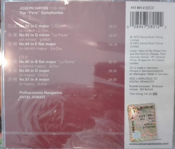 lataa albumi Joseph Haydn Antal Dorati, Philharmonia Hungarica - The Paris Symphonies