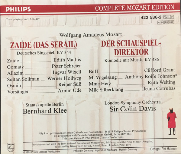 ladda ner album Mozart - Zaide Der Schauspieldirektor