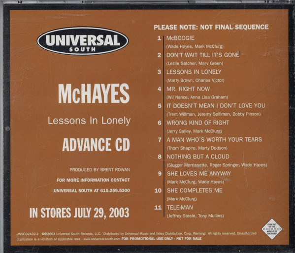 Album herunterladen McHayes - Lessons in Lonely