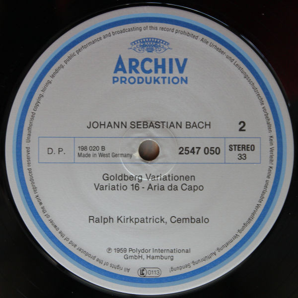 descargar álbum Johann Sebastian Bach Ralph Kirkpatrick - Goldberg Variationen