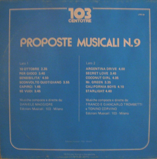 last ned album Daniele Maggiore Franco E Giancarlo Trombetti - Proposte Musicali N9