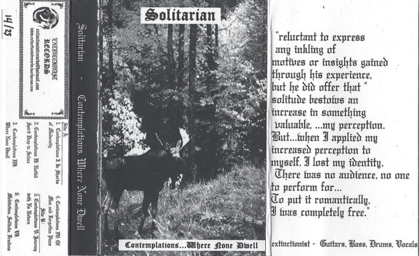 last ned album Solitarian - ContemplationsWhere None Dwell