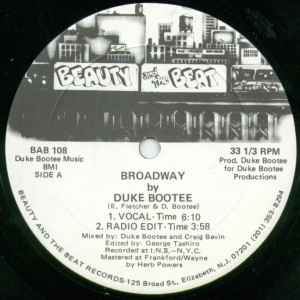 Duke Bootee - Broadway album cover