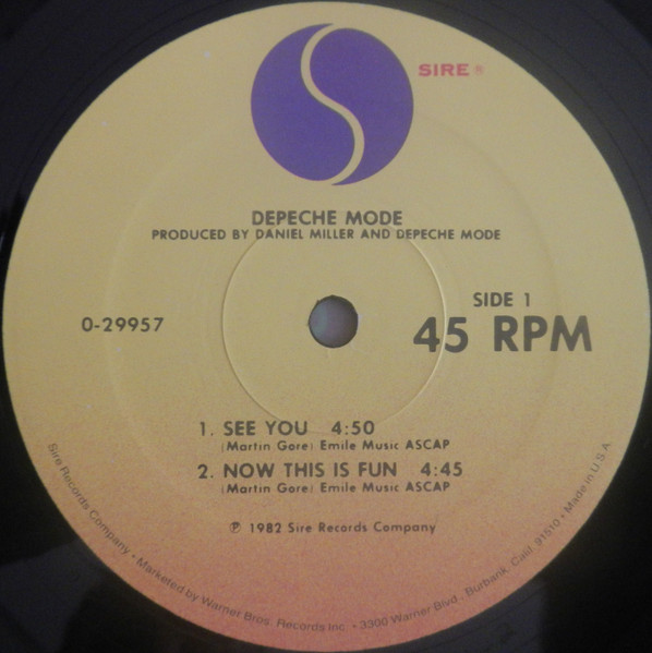 1982 Depeche Mode See You, Vinilo Rojo, 7, 45 RPM, Single -  España