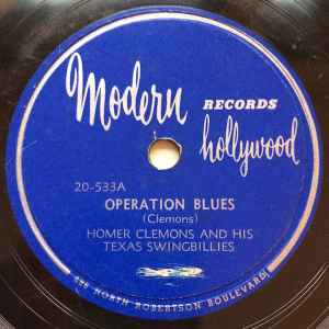 Homer Clemons And His Texas Swingbillies - Operation Blues / Little Beaver album cover