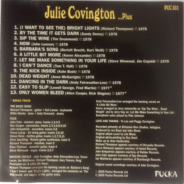 last ned album Julie Covington - Julie Covington Plus