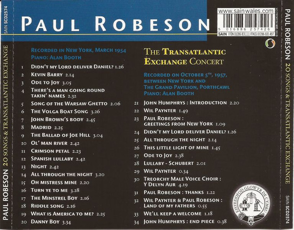 ladda ner album Paul Robeson - Sings 20 Favourite SongsTransatlantic Exchange Concert