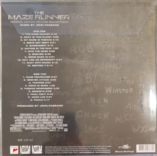 descargar álbum John Paesano - The Maze Runner Original Motion Picture Soundtrack