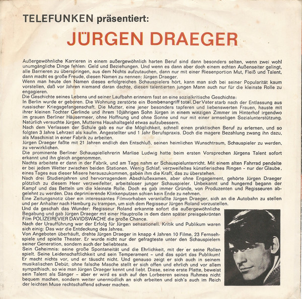 descargar álbum Jürgen Draeger - Du Kannst Alles Von Mir Haben Halt Dein Girl Mit Beiden Händen Fest