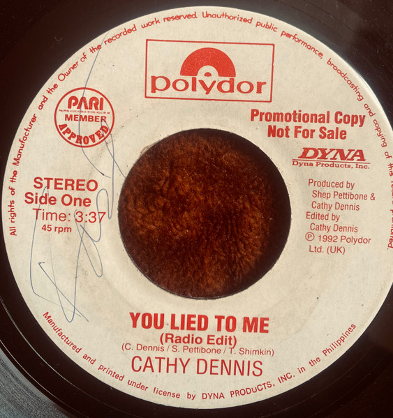 Cathy Dennis - You Lied To Me | Releases | Discogs