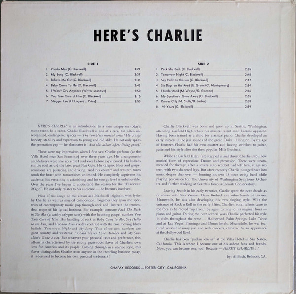 descargar álbum Charlie Blackwell - Heres Charlie
