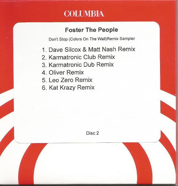 descargar álbum Foster The People - Dont Stop Color On The Walls Remix Sampler Disc 1