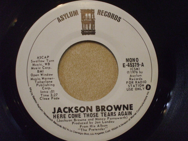Jackson Browne – Here Come Those Tears Again (1976, CSM, Vinyl