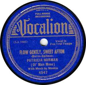 Patricia Norman - Flow Gently, Sweet Afton / Pluckin' On A Golden Harp album cover